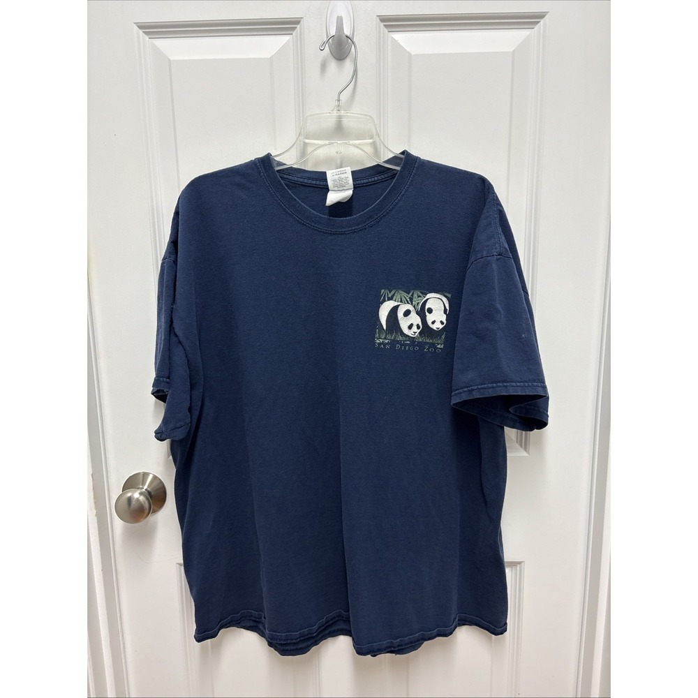 Vintage Navy Blue San Diego Zoo Panda T Shirt - Size 2XL
